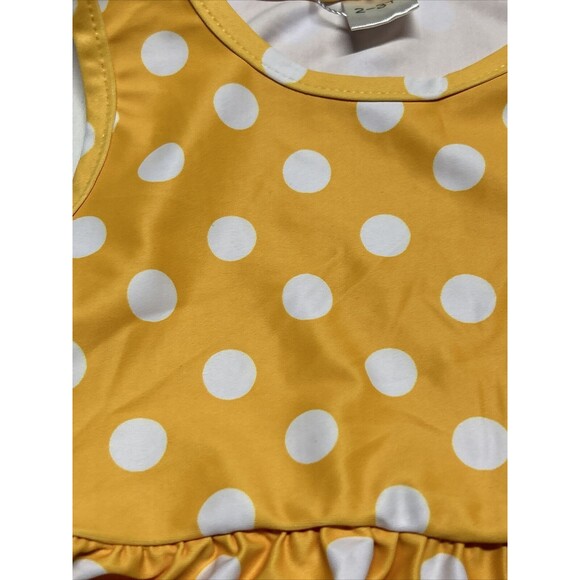 Younger Tree Size 2T-3T Yellow White Polka Dot 2 Piece Swimsuit - NWT - Picture 3 of 11
